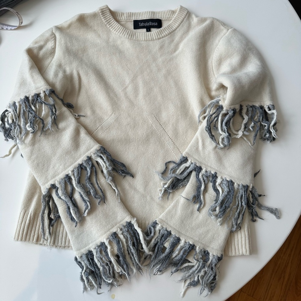 Tabula Rasa Wool Sweater with Fringe - Picture 3 of 10